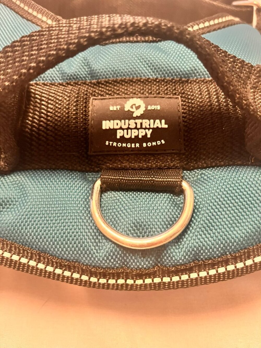 Industrial Puppy Teal Service Dog Harness Vest Reflective Heavy Duty Handle Med